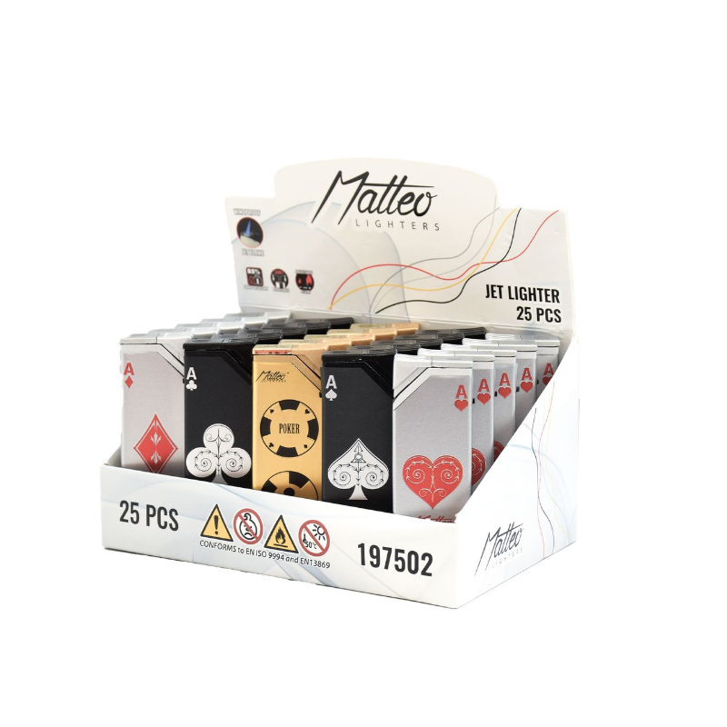 Matteo Metal Turbo Lighter Windproof 25 pack 197502