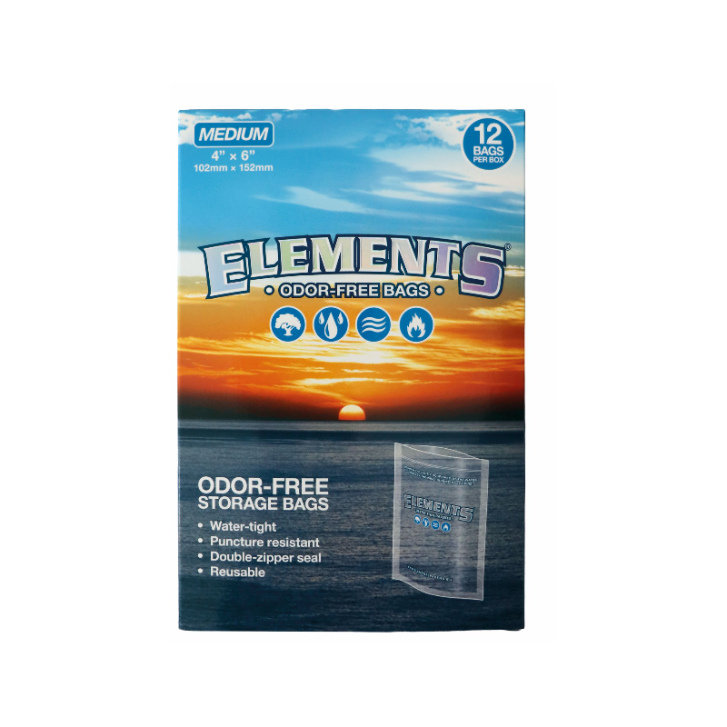 New Elements Odour/Smell - Free Storage Bags Sacks MEDIUM 4" x 5" – 12 Bags Per Box