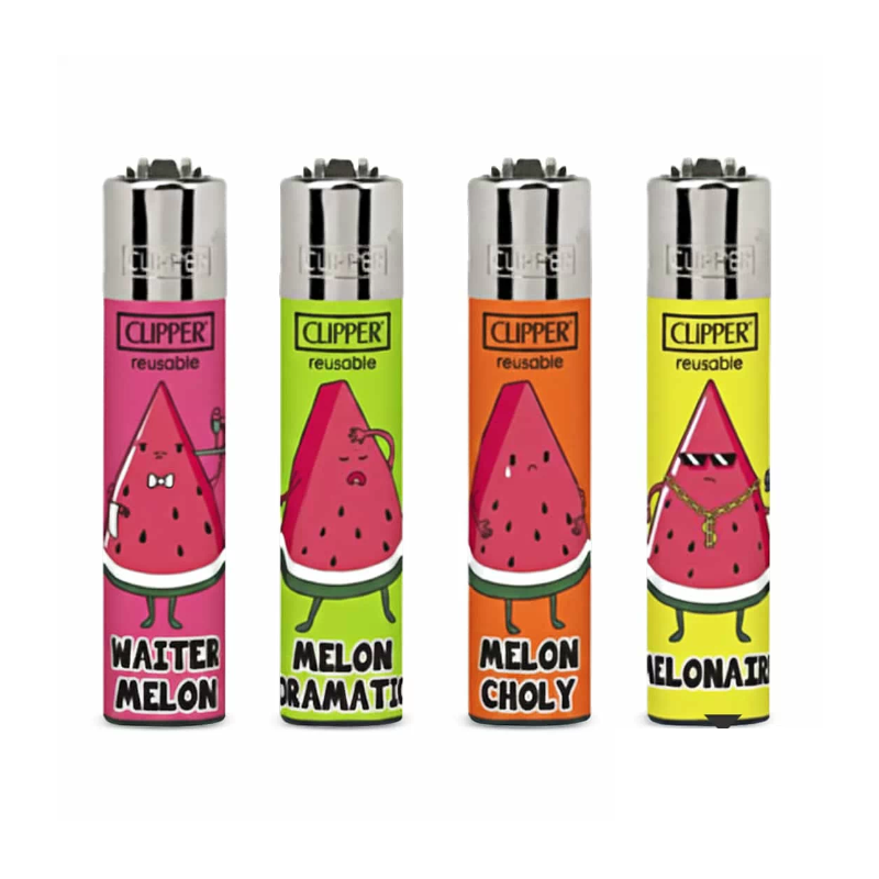 Clipper Mini Micro Printed Lighter Melon Sentences  x 48 pack