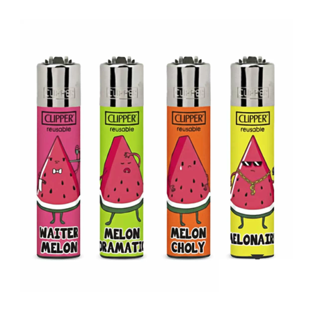 Clipper Mini Micro Printed Lighter Melon Sentences  x 48 pack