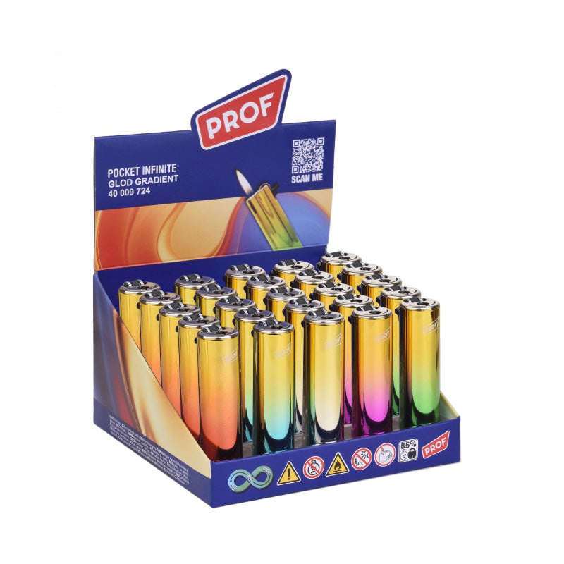 PROF GOLD GRADIENT METAL RR FLINT Lighter x 25 40009724