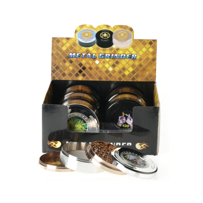 Premium 4-Piece Metal Herb Grinder – Heavy-Duty 100mm 6 pack SS-4758