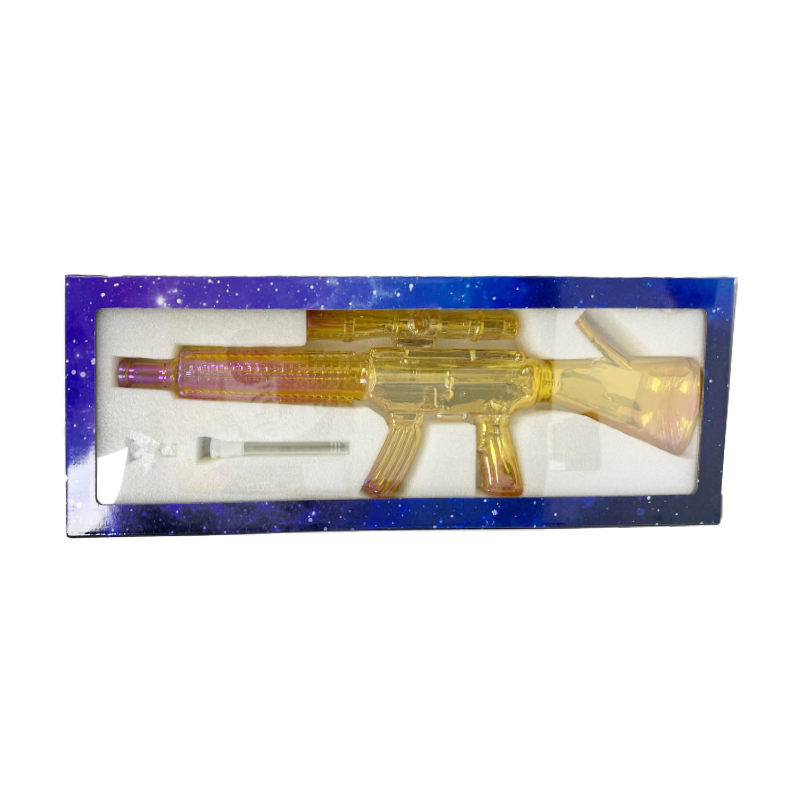 Novelty Metallic Rifle Gun Glass Bong Water Pipe Assorted Colour 62CM x 1