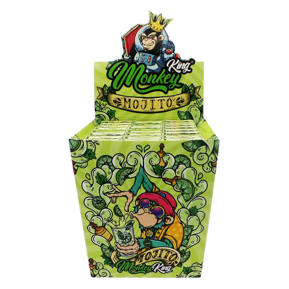 Clearance Monkey King King Size Slim Rolling Papers + Tips Mojito