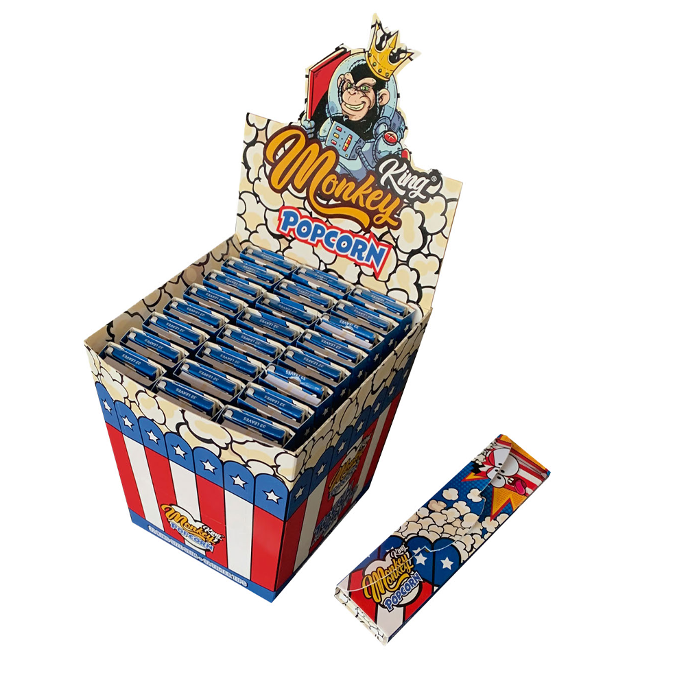 Monkey King King Size Slim Rolling Papers + Tips Smell Popcorn