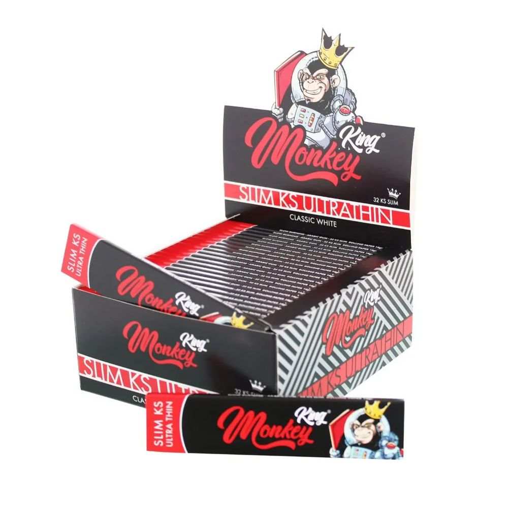 Monkey King King Size White Ultra Thin Rolling Papers 50 pack