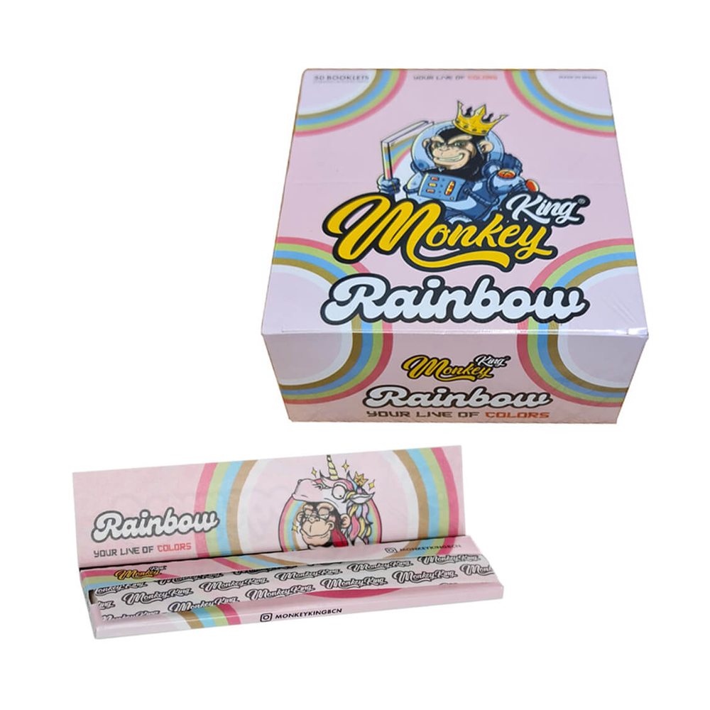 Clearance Monkey King King Size Rainbow Ultra Thin Rolling Papers 50 pack