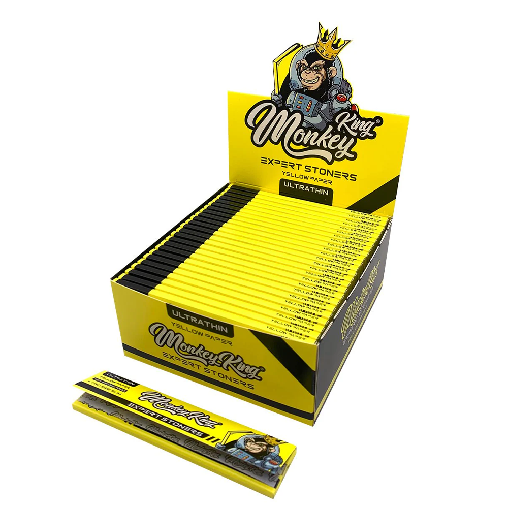 Clearance Monkey King Expert Stoners Ultra Thin Rolling Papers Yellow 50 pack