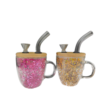 Glass Mug Water Pipe: Aesthetic & Functional Assorted Colour x 1