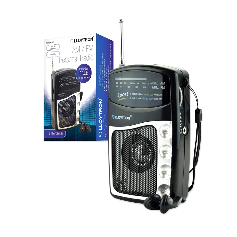 Lloytron Entertainer N2201BK Portable FM/AM Radio & Earphones