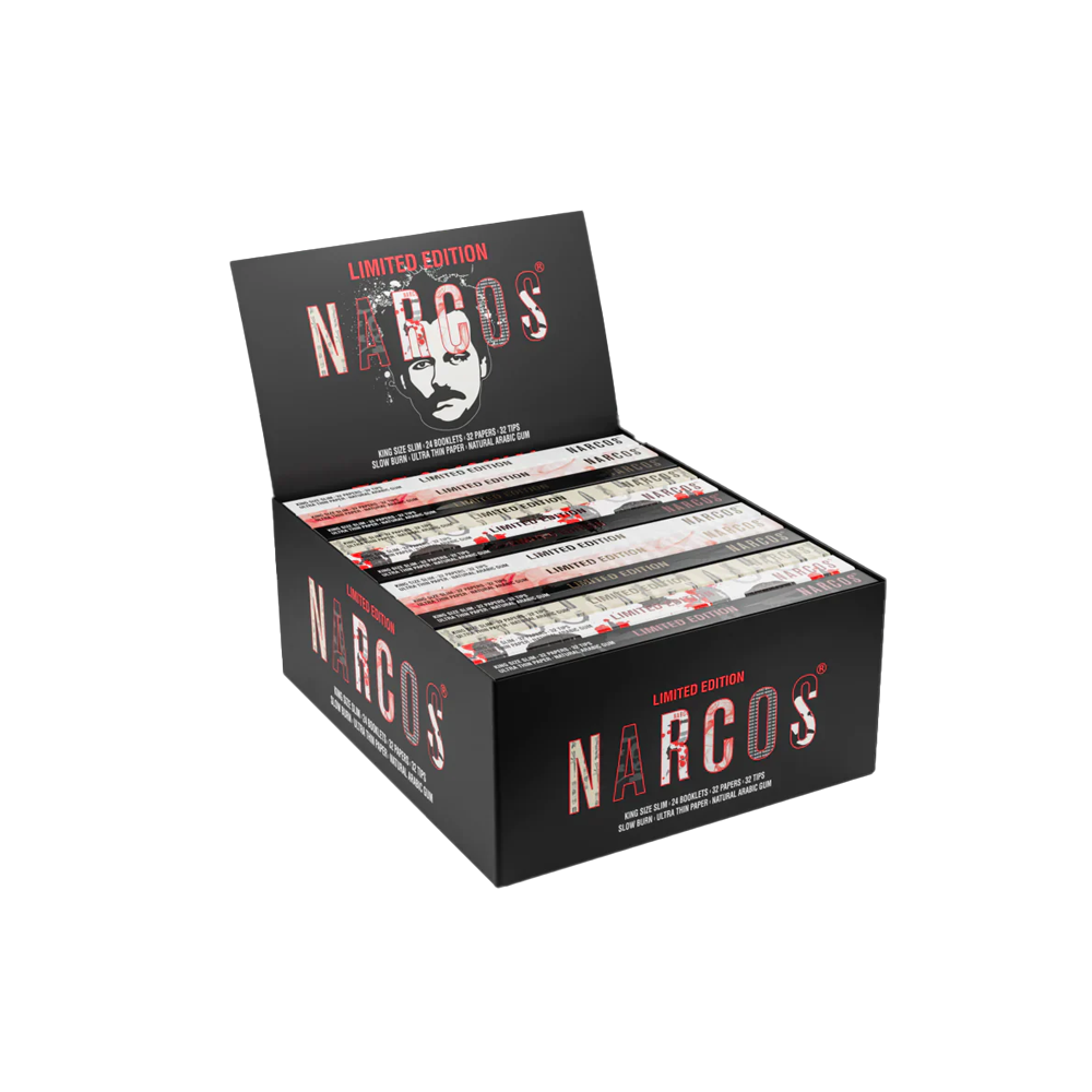 Narcos Limited Edition King Size Slim Rolling Papers + Tips Mixed Box 24packs