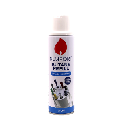 NEWPORT Butane Lighter Gas 250ml 12 Pack