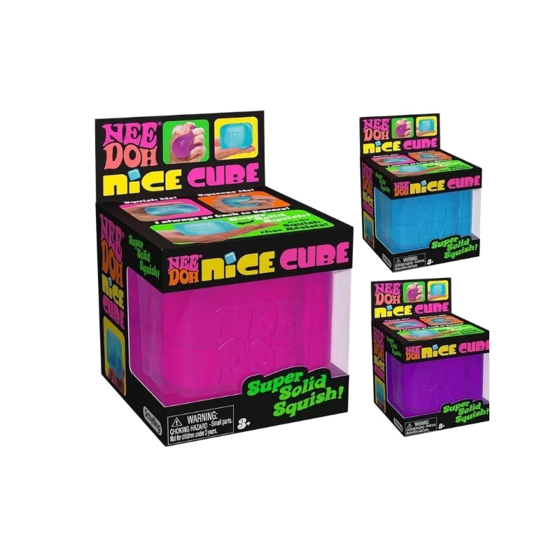 NeeDoh Nice Cube Toy - Stretchy & Super Solid Squishy (12-Pack Display Box)