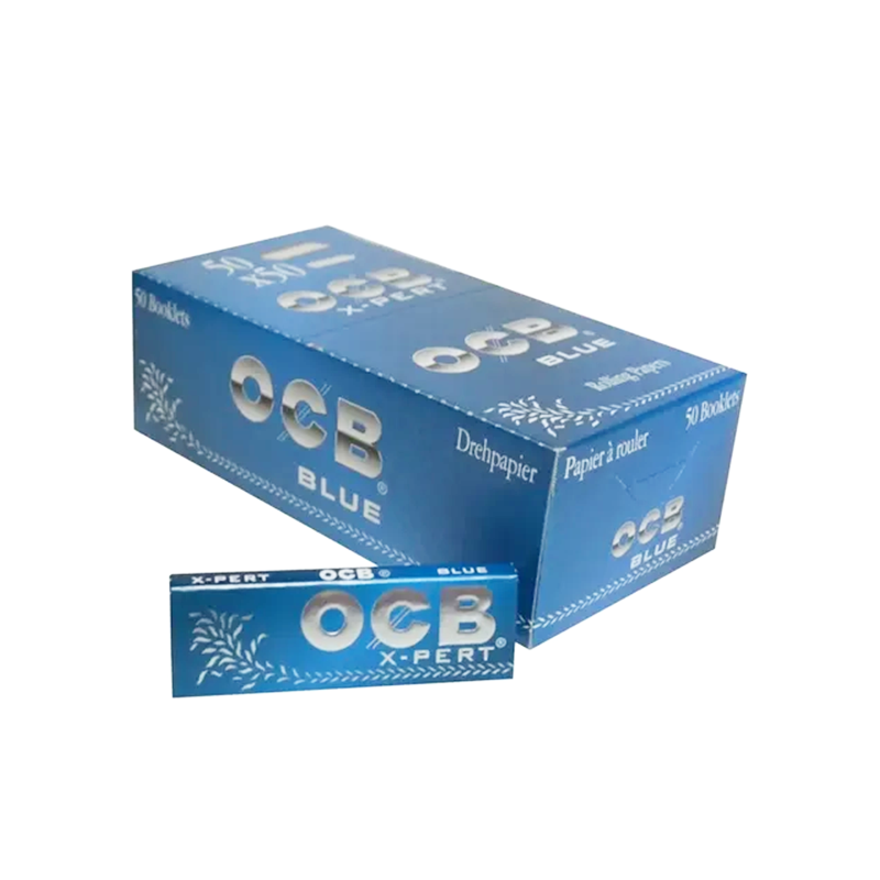 OCB X-PERT Regular 70mm Blue Rolling Papers – 48 Books × 50 Leaves