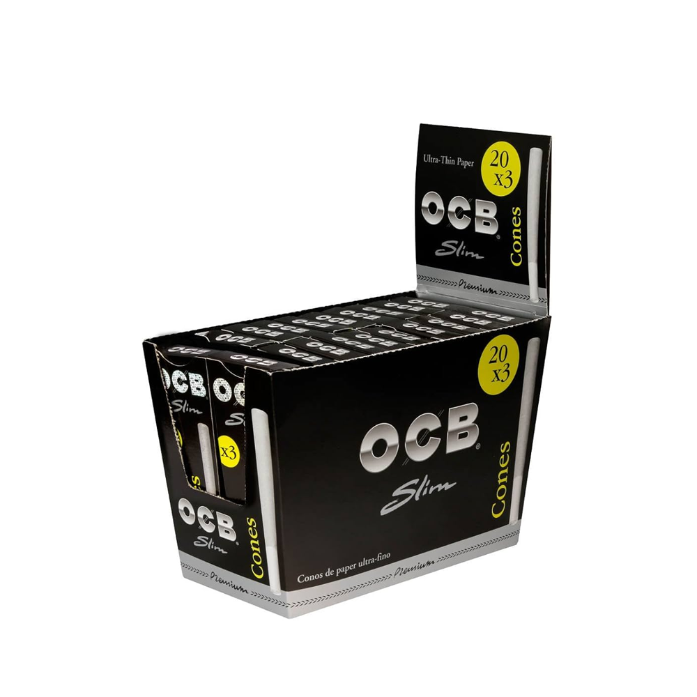 OCB Black Slim Cones 3pack Kingsize Cones x 20