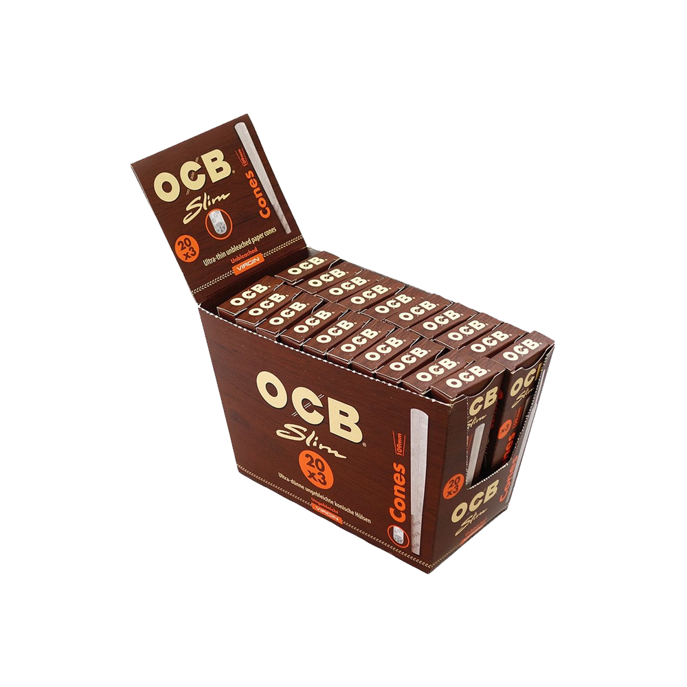 OCB Brown Slim Cones 3pack Kingsize x 20