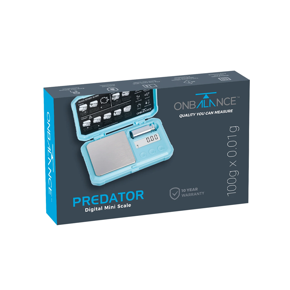 PR-100-BL On Balance PREDATOR Pocket Scale - Blue 100g x 0.01g