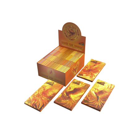 Orange Fire Phoenix Kingsize Rolling Paper Rolling Tray + Tips (KSS + rolling tray)