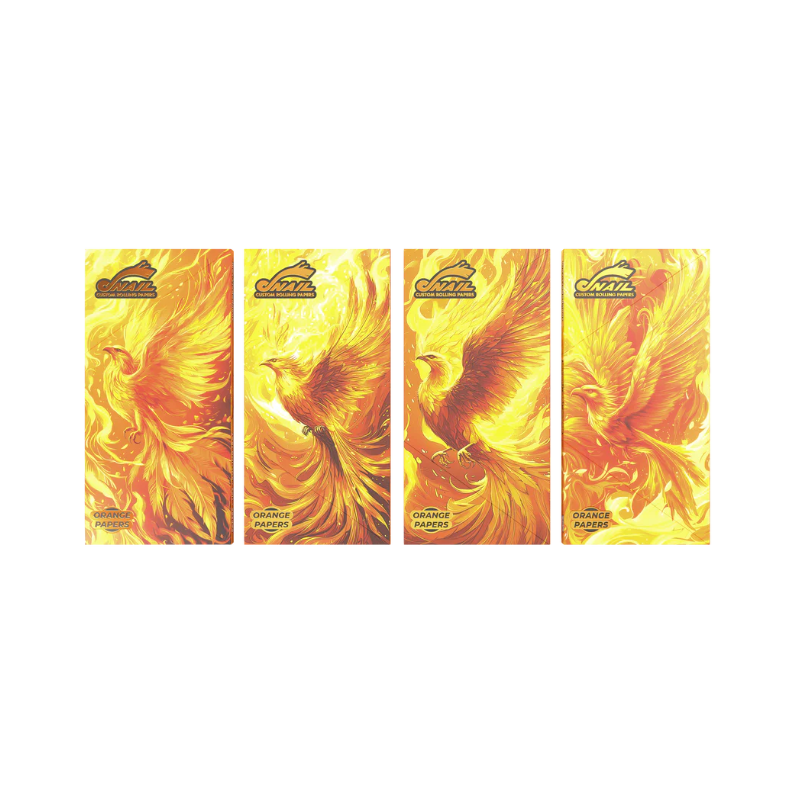 Orange Fire Phoenix Kingsize Rolling Paper Rolling Tray + Tips (KSS + rolling tray)