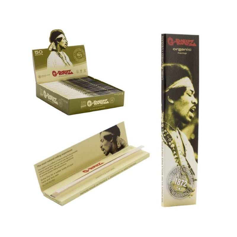 G Rollz | 'Serenade' Organic Hemp - 50 KS Slim Papers (25 Booklets Display)