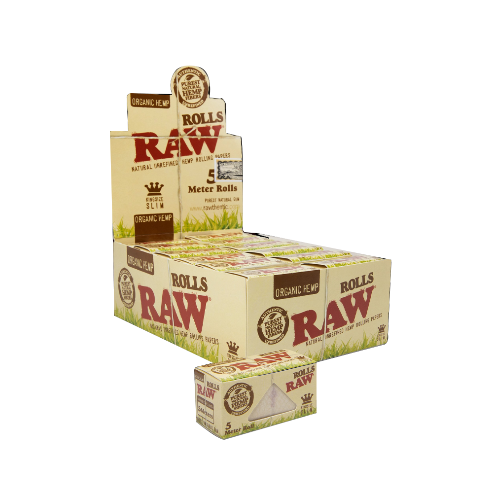 RAW Organic King Size Rolls 5 Meters 24 pack