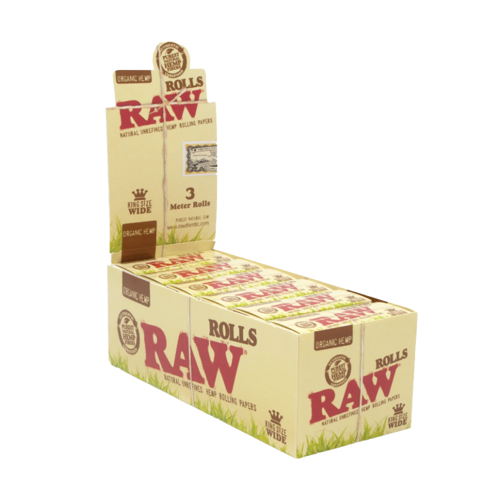 RAW Organic King Size Rolls 3 Meters 12 pack