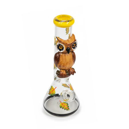 Beaker Glass Bong 3D-Wrap Owl 33cm x 1