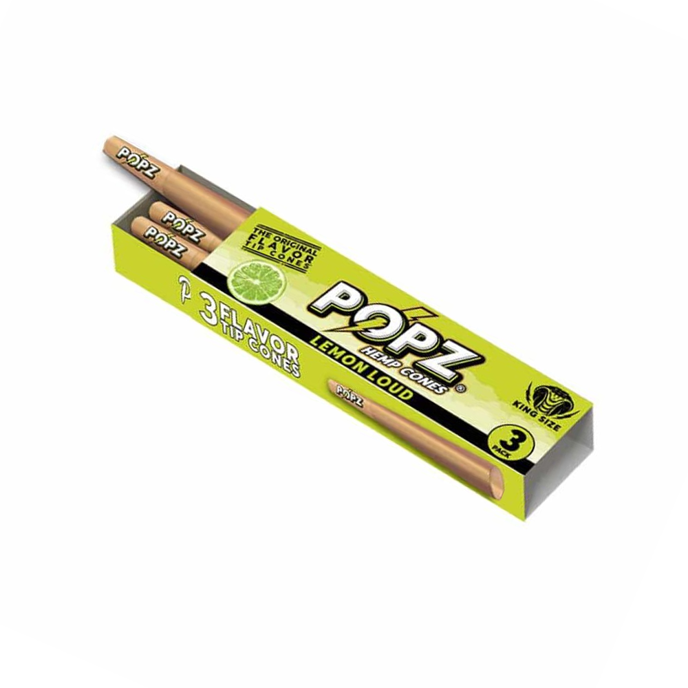 POPZ  Lemon Loud Flavoured Hemp Cones 3 Pack x 12