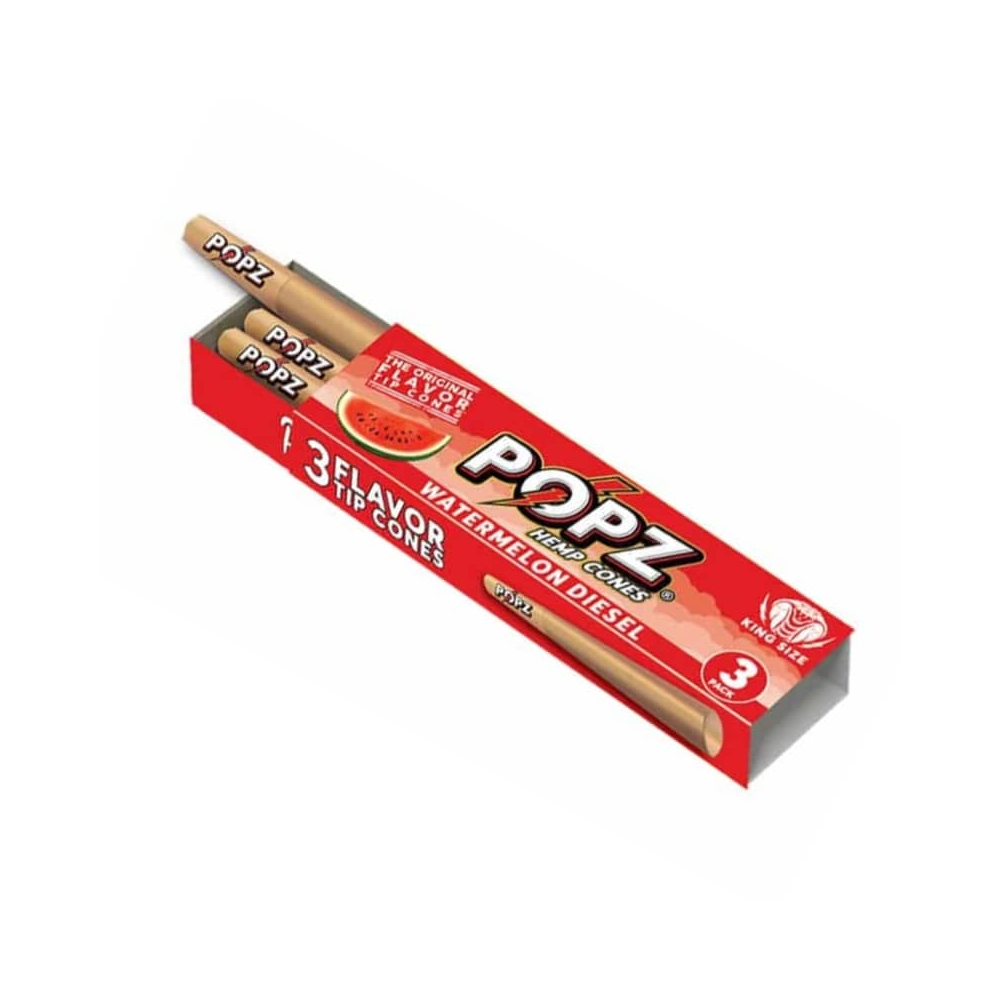 POPZ  Watermelon Diesel Flavoured Hemp Cones 3 Pack x 12