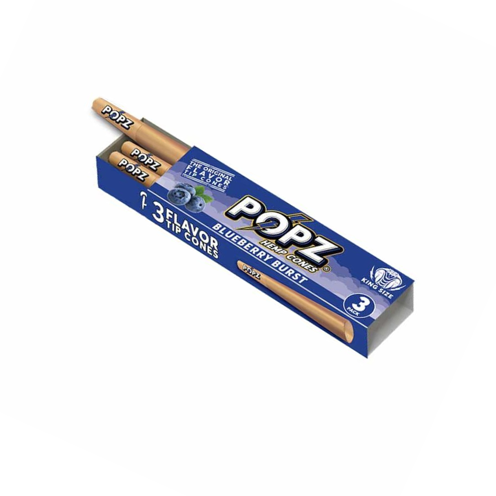 POPZ Blueberry Brust Flavoured Hemp Cones 3 Pack x 12