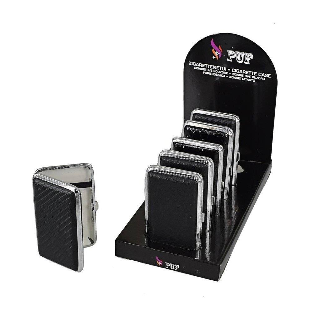 Puff Black Leather Cigarette Case Small x 6