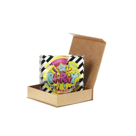 Pop Art ‘Party’ Glass Square Ashtray in Display Box
