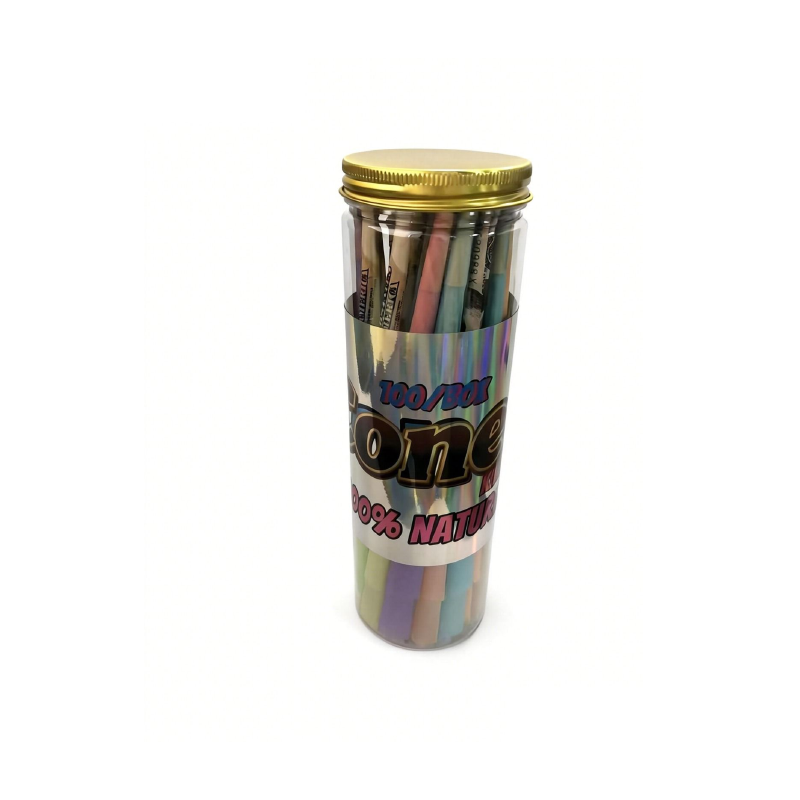 Mixed Colour 100 Pre-Rolled Cones – 100% Natural (Jar Pack)