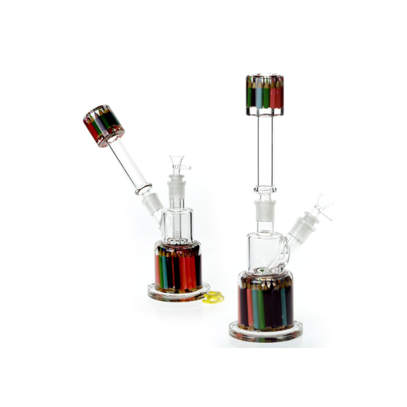 Funky Pencil Phoenix Glass Bong Water Pipe 7mm in display box