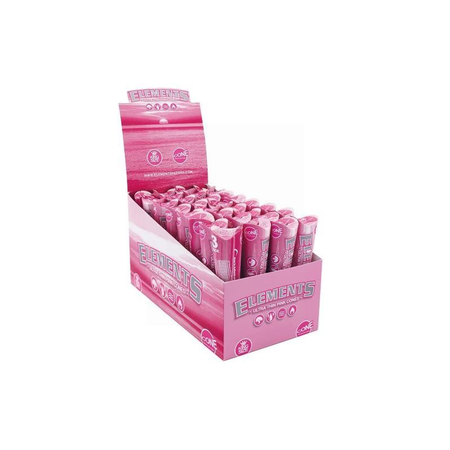 ELEMENTS Pink Pre-Rolled Cones - King Size - 3 Pack - 32 Per Box