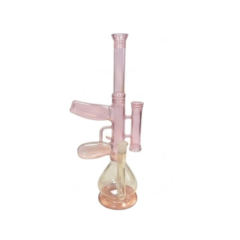 Glass Rifle – Guns of Glory 18.5" - Inline Perc Bong Pink Water Pipe  boxed