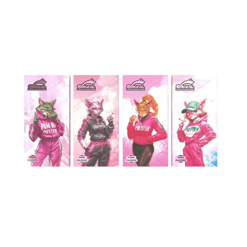 Pink Potter Kingsize Rolling Paper Rolling Tray + Tips (KSS + rolling tray)