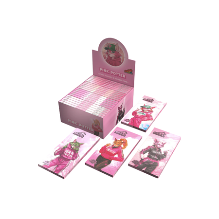 Pink Potter Kingsize Rolling Paper Rolling Tray + Tips (KSS + rolling tray)