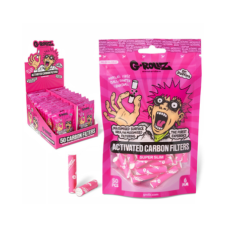 G-Rollz | Activated Carbon Filters - Ø6mm Pink - 50 Filter Tips