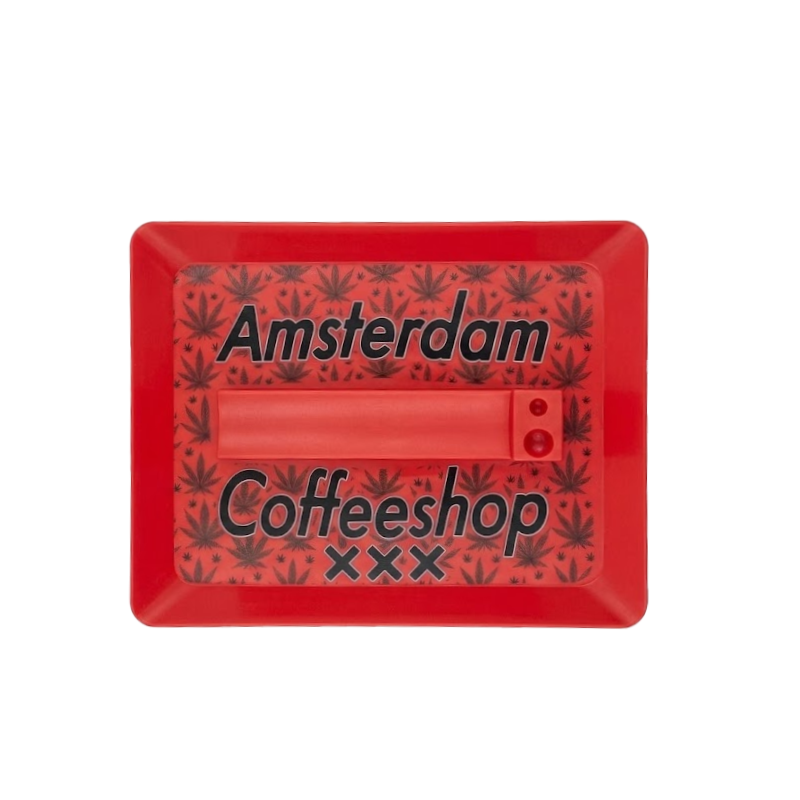Amsterdam Plastic Rolling Red Tray Set – 5 Pieces
