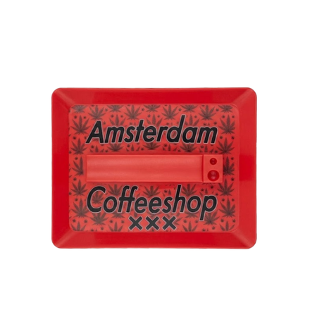 Amsterdam Plastic Rolling Red Tray Set – 5 Pieces