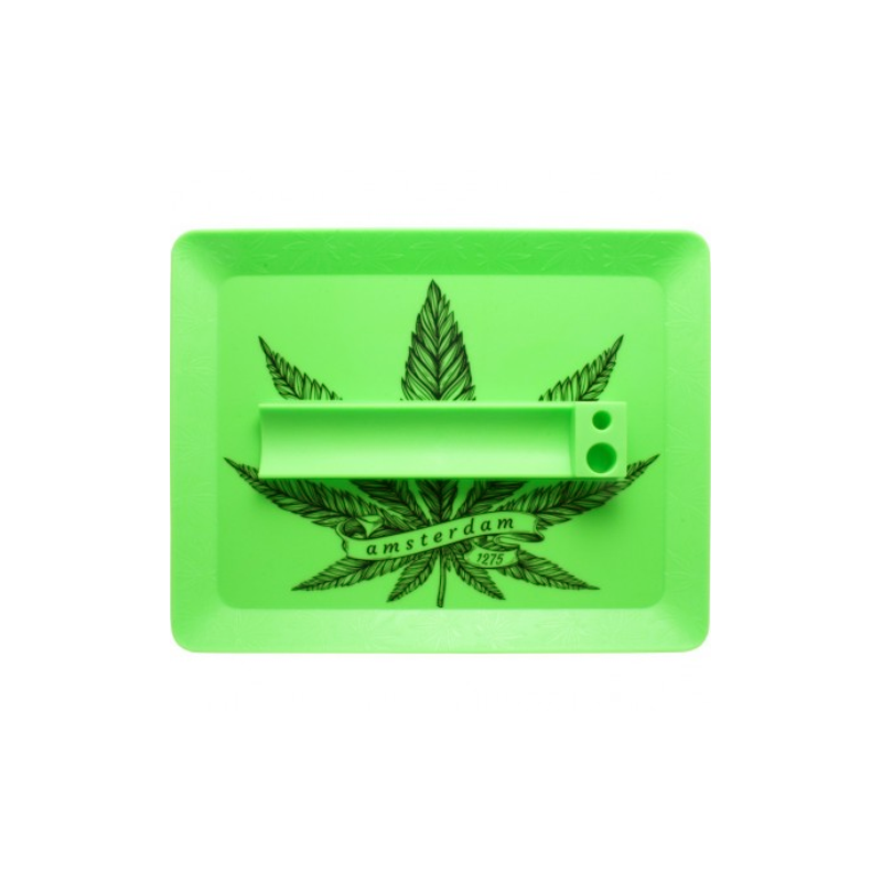 Amsterdam Plastic Rolling Green Tray Set – 5 Pieces