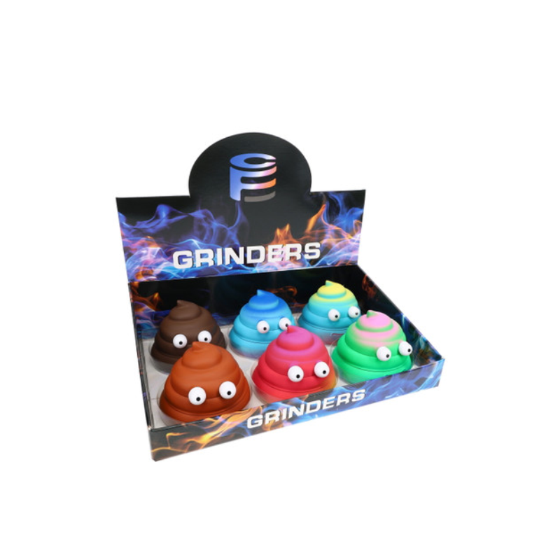 SINGLE Poop Emoji Grinder Assorted Colours x 1