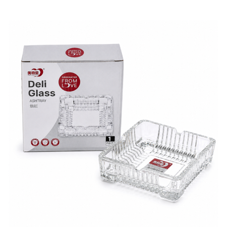 Premium Deli Glass Square Ashtray 100mm YG1016-4