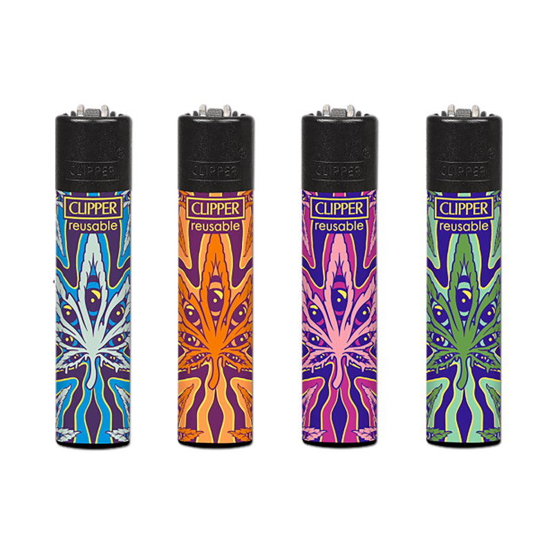 Clipper Classic Large Lighter PSYCHEDELIC LEAF X 48 lighters CL5A1060DEH