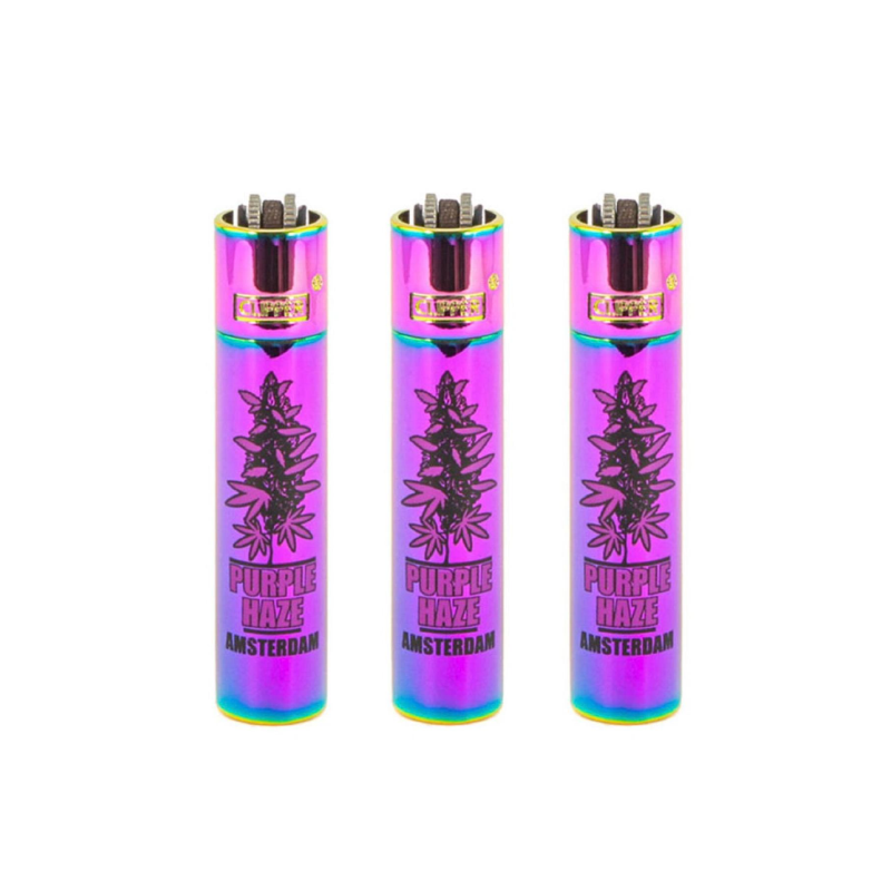Exclusive Clipper Metal Lighter – Icy Purple Haze + Case | 12 Pack