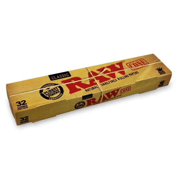 Raw Pre Rolled Cones King Size 32 pack in a Single Box