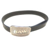 Authentic Raw Vegan Leather Black Belt (24" x 33")