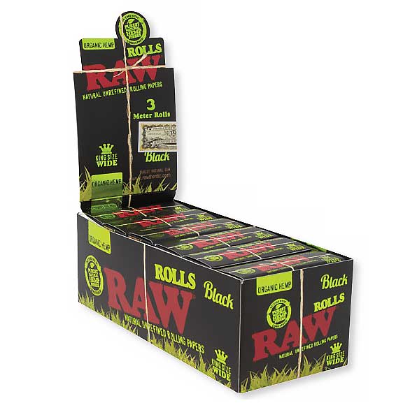 RAW Black Organic King Size Rolls 3 Meters