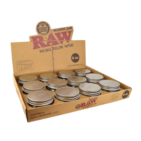 RAW Mason Jars with Tin Lid 6oz 177ml x 12